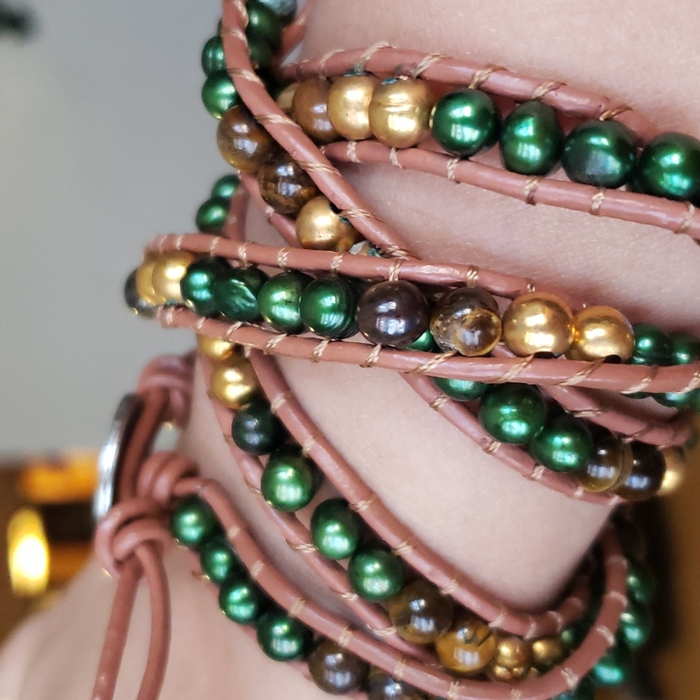 Tigers eye wrap around bracelet and belt